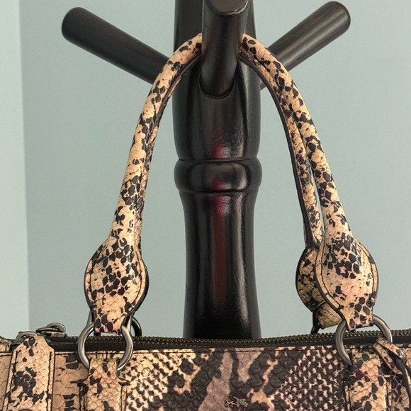 Coach Snake Print Satchel - Three Compartments EUC - Picture 4 of 16